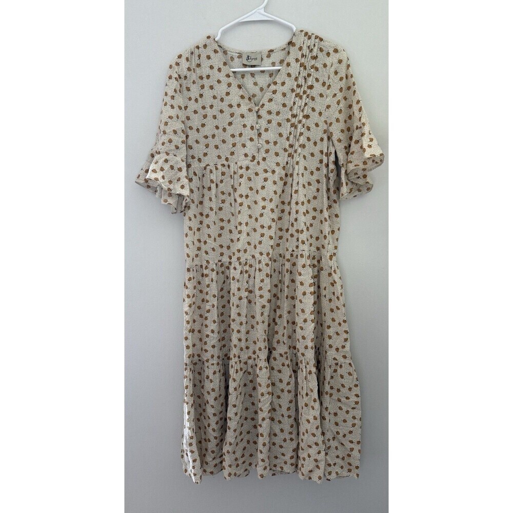 Johanna Paris Boho Midi Dress Made in Italy Lurex Summer Size S (TU)